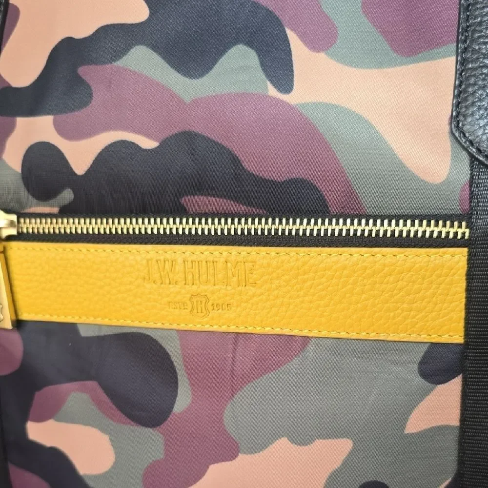 J.W. Hulme Chelsea Camouflage Travel Bag with Pouch and Adjustable Strap New
